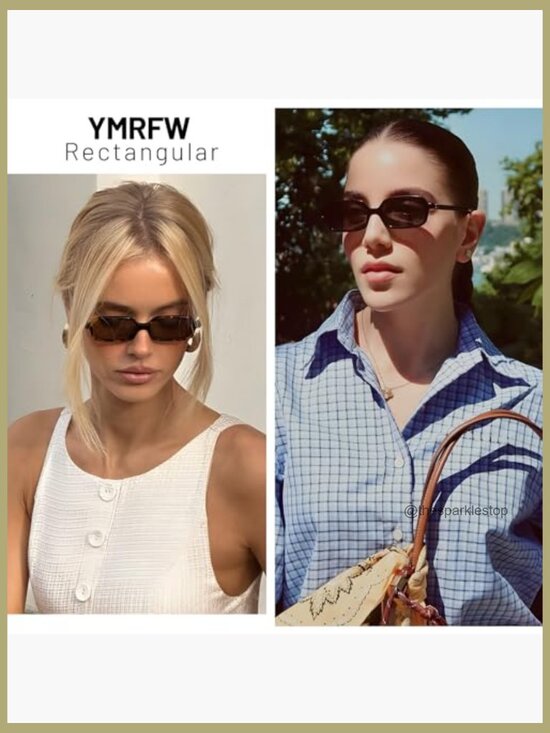 Retro Rectangular Sunglasses Small Frame UV400 Protection Plastic main image 5